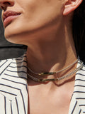 Mini Watts I.D. Necklace shot on model.