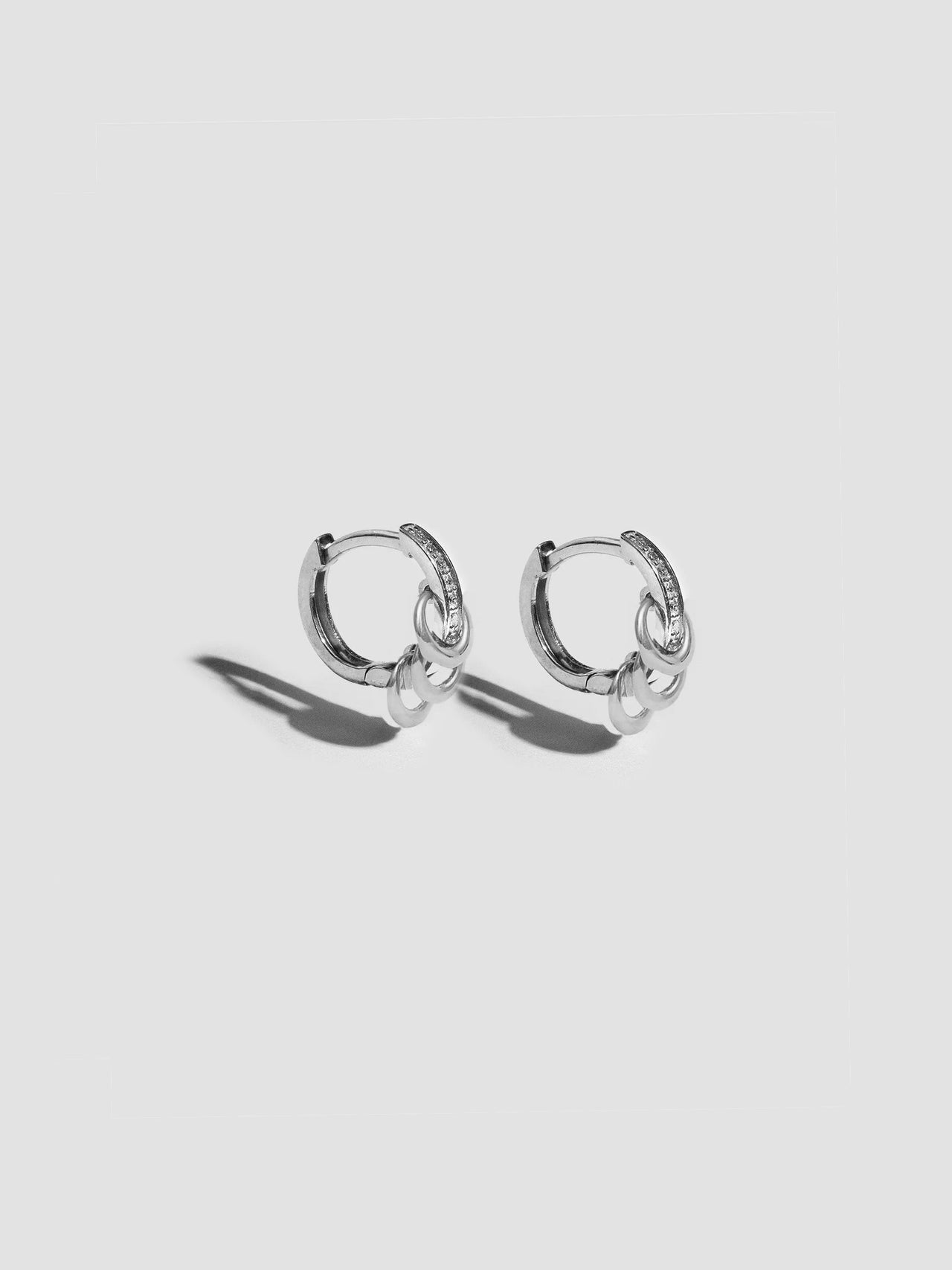 Sterling Silver Diamond Pierced Huggies