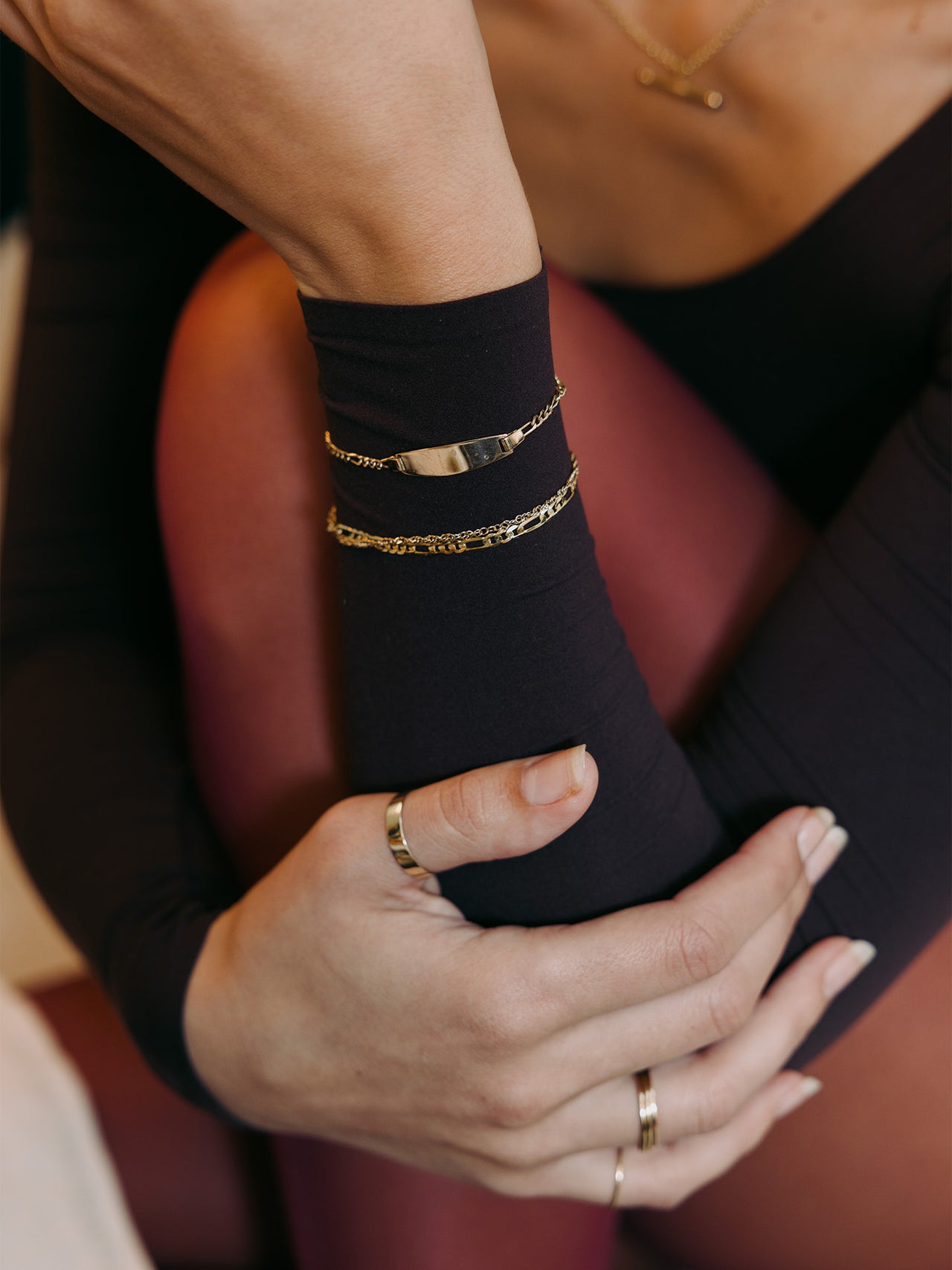Solid Figaro Chain Bracelet