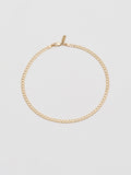14kt Yellow Gold XL Lightweight Havana Chain Anklet pictured on grey background.