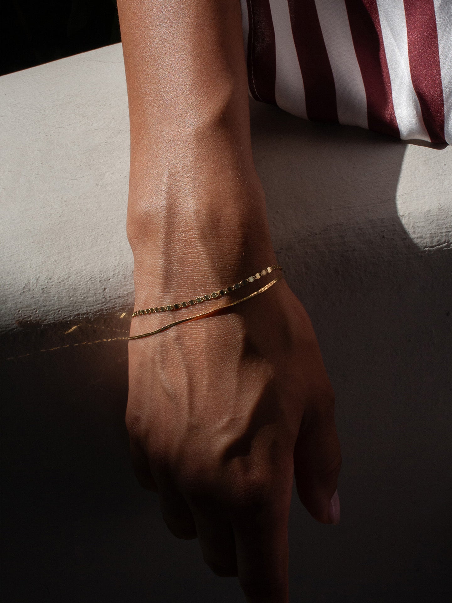 Sol Valentino Bracelet pictured on models wrist. 