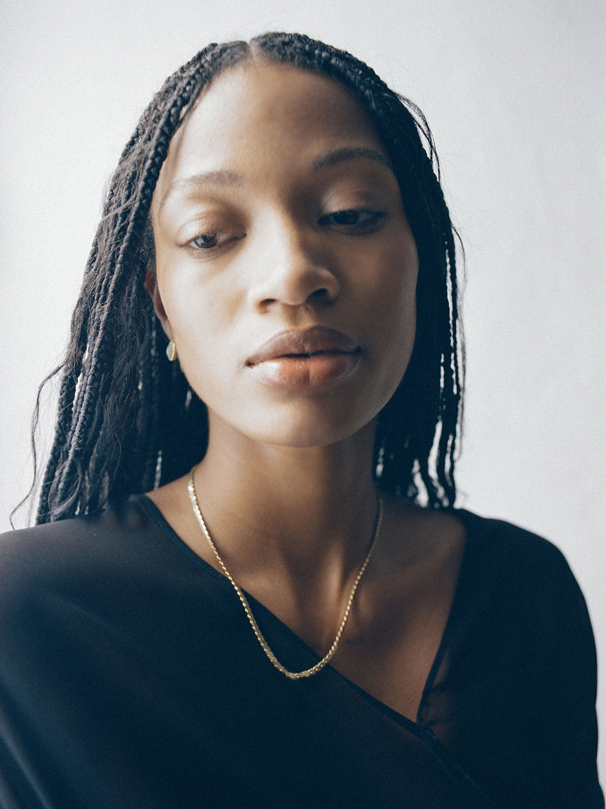 Vermeil Serpentine Chain Necklace pictured on model.