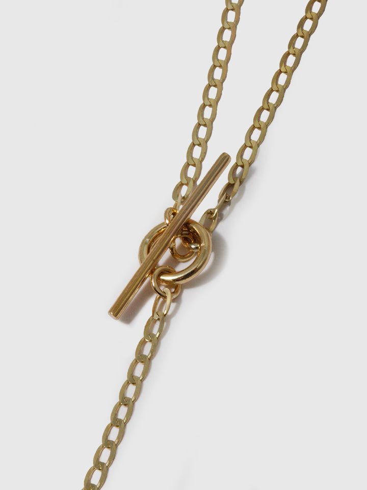 Octagonal ID Toggle Lariat Necklace