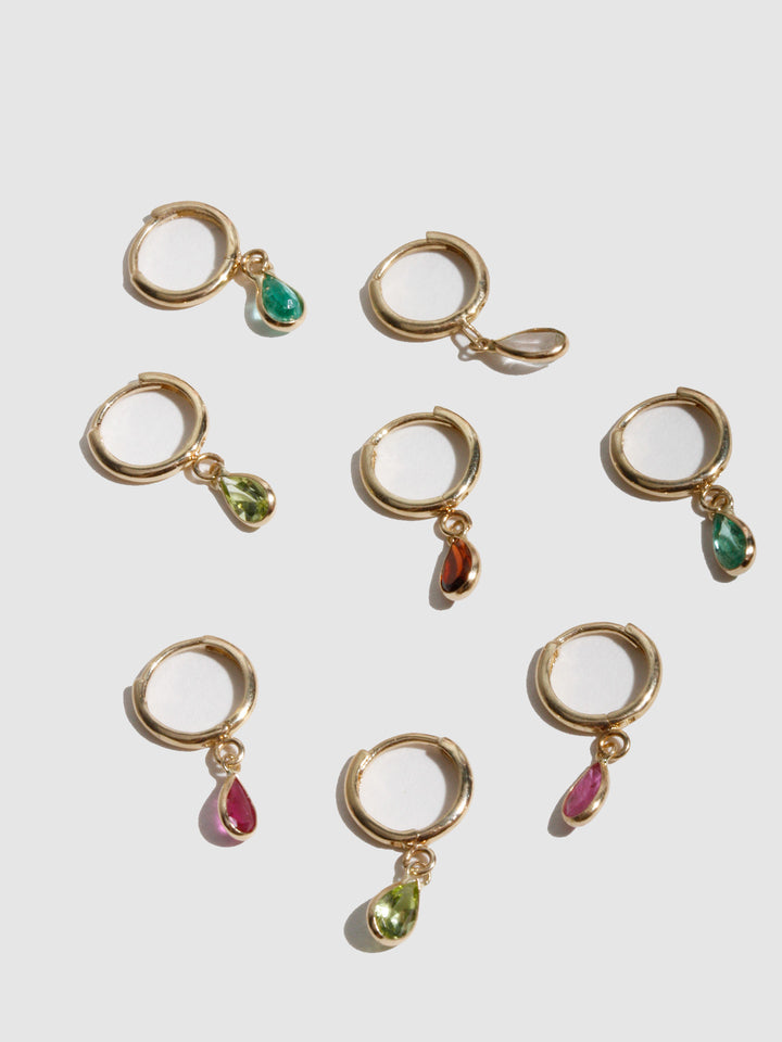 Mini Gem Bezel Huggie