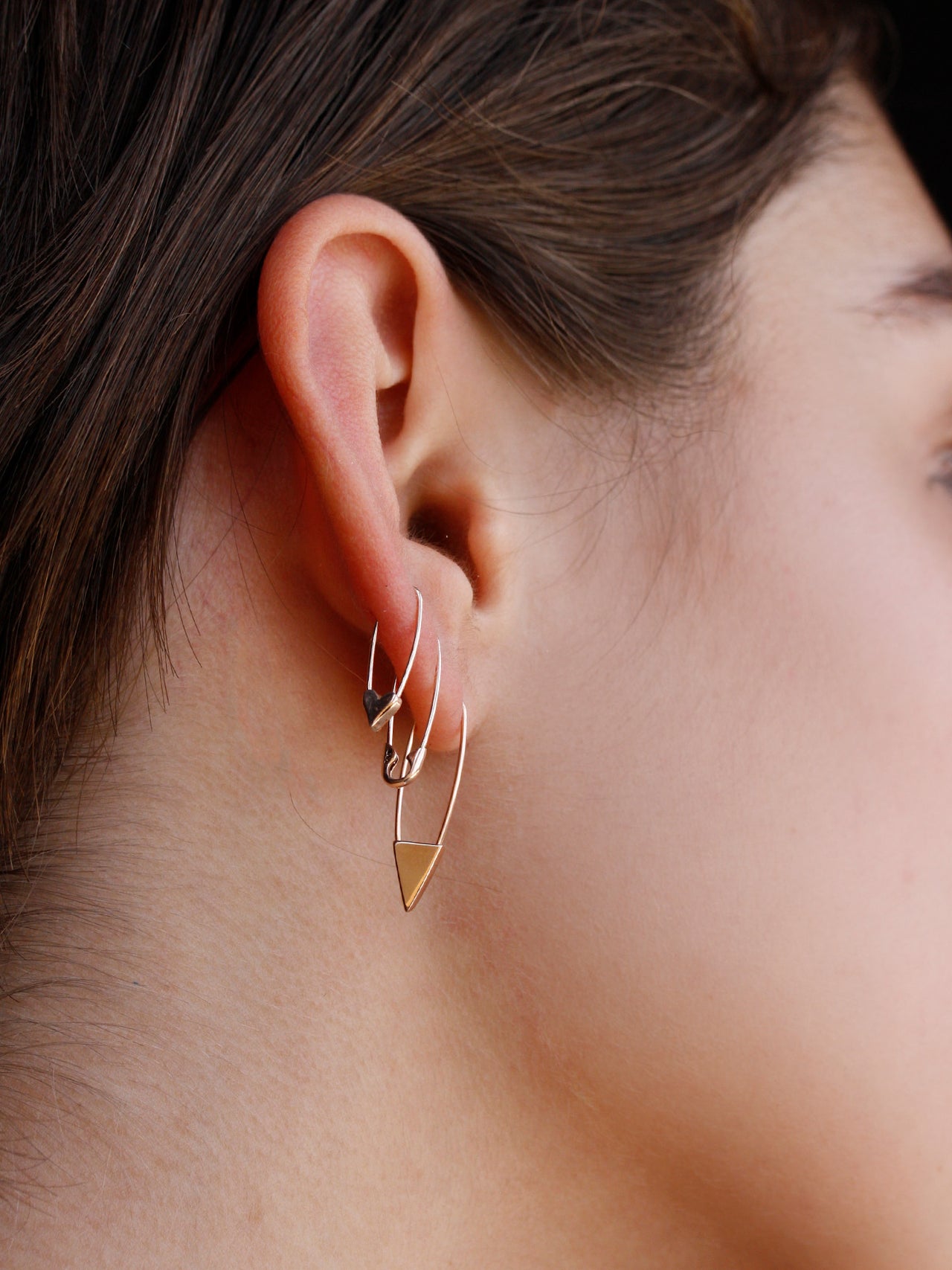 Mini Safety Pin Earring
