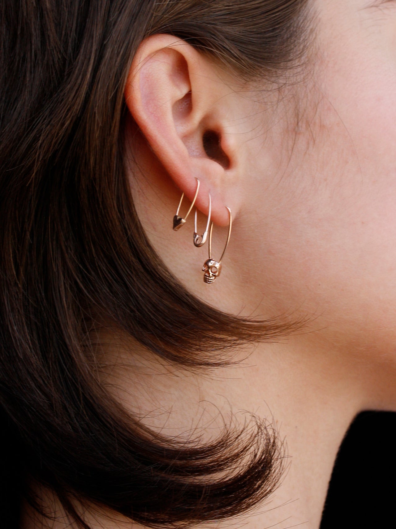 Mini Safety Pin Earring