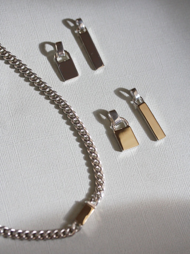 Mixed Metal Padlock Pendant