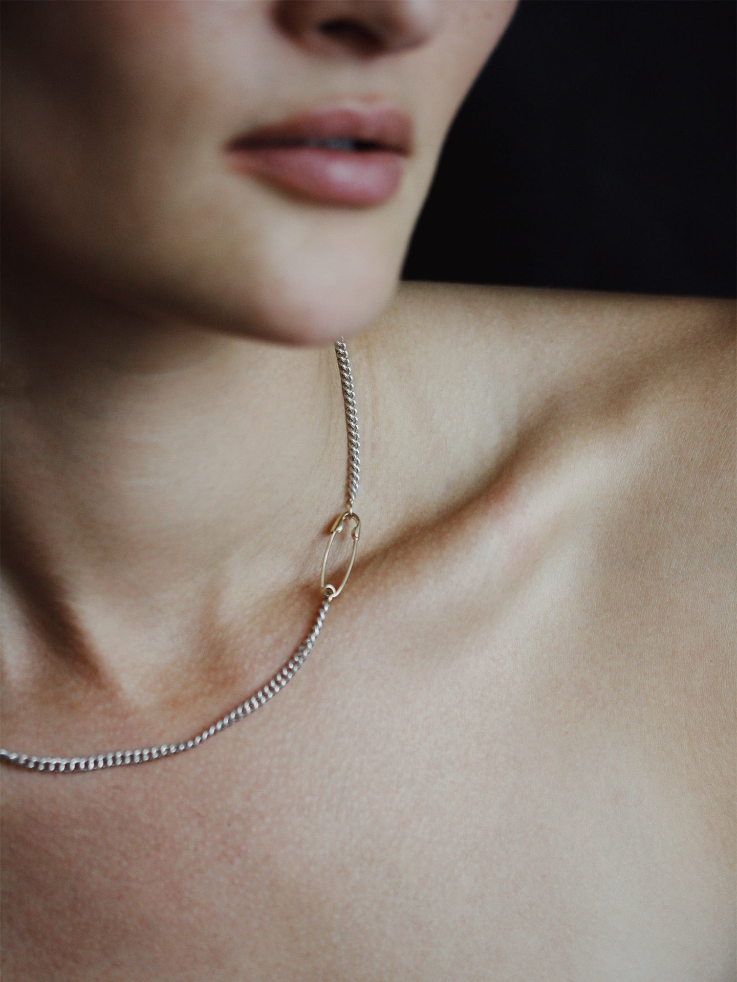 Petite Industrial Safety Pin Necklace