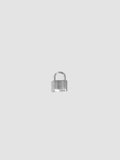 Silver padlock on a light gray background
