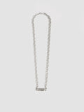 Silver Box Lock Cable Chain pictured on light grey background. 