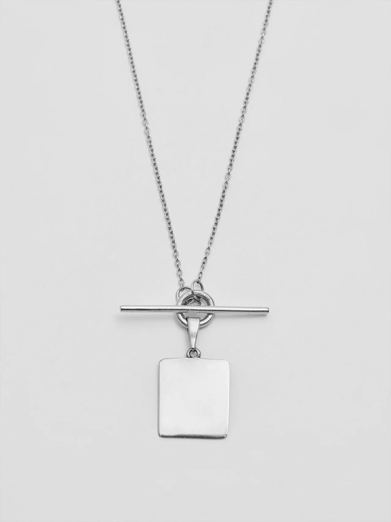 Sterling Silver Square & Toggle Necklace