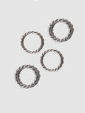 Hand-Twisted Spiral Rope Ring Set