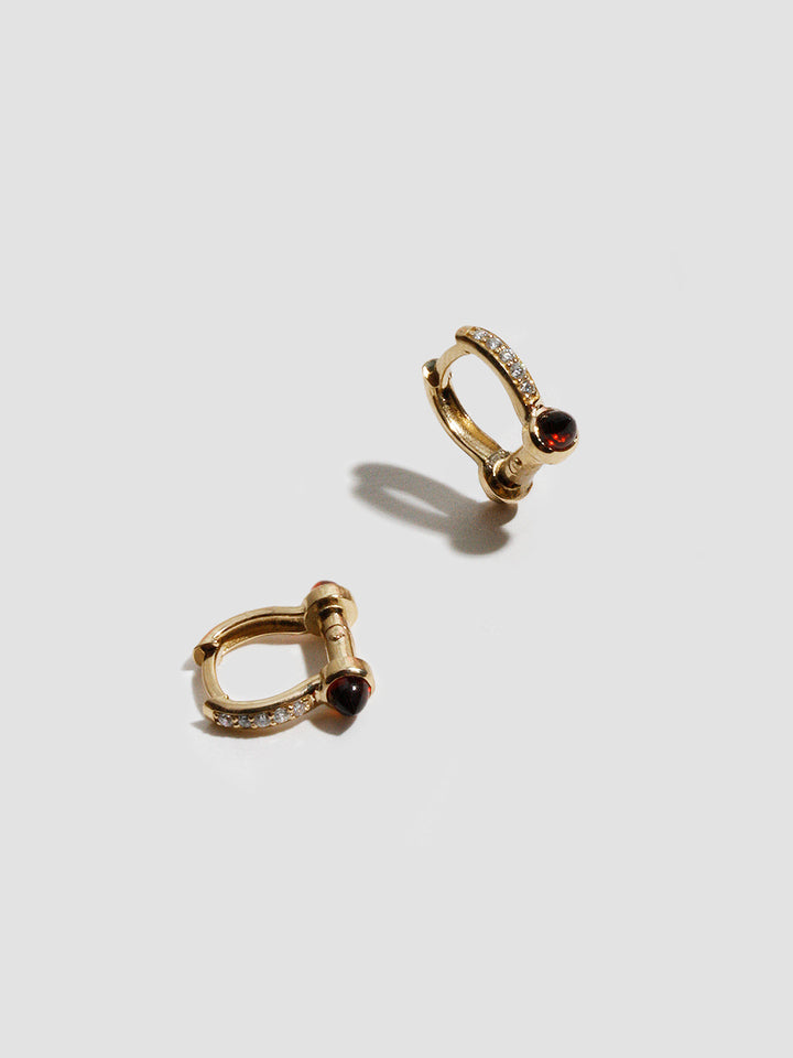 Diamond Pave Barbell Huggies
