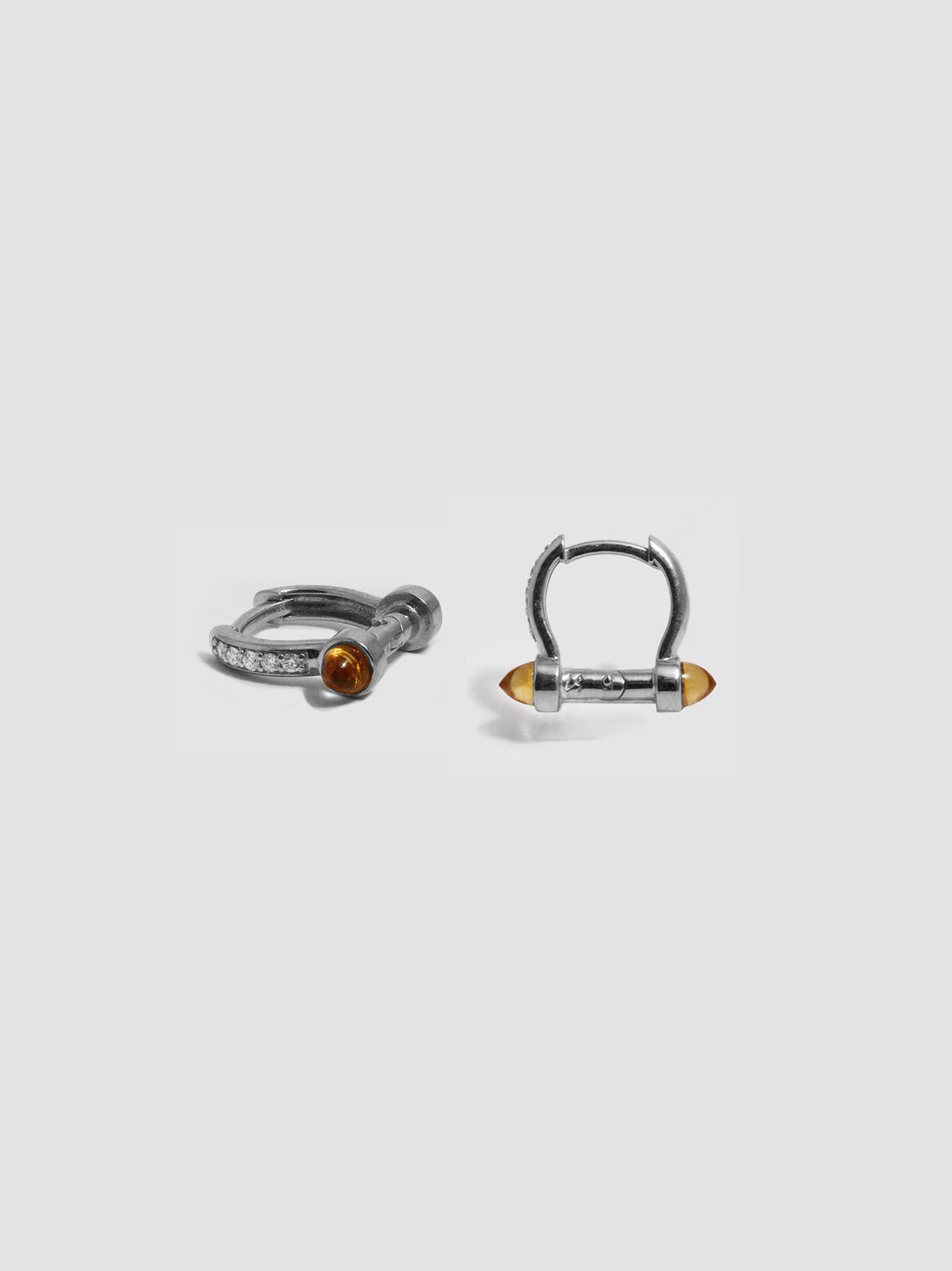 Diamond Pave Barbell Huggies