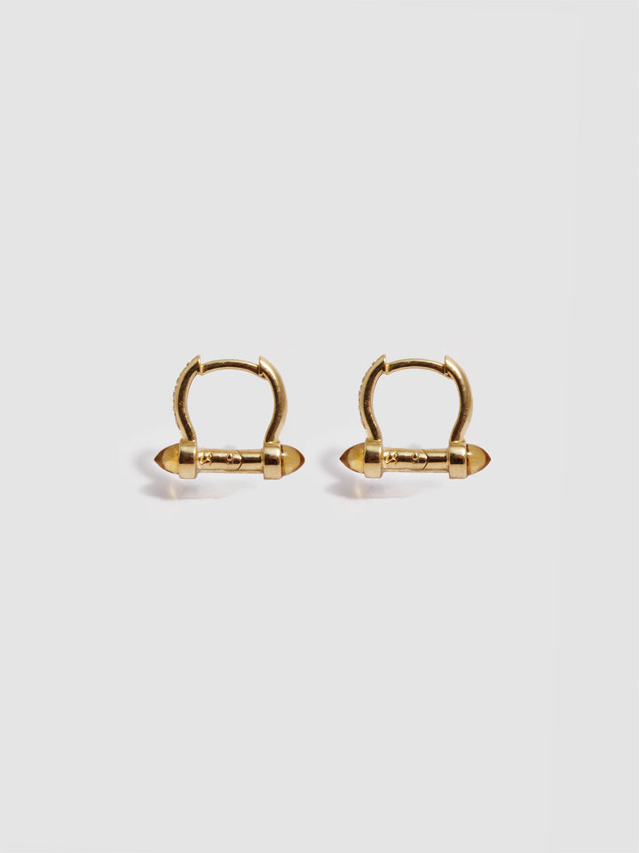 Diamond Pave Barbell Huggies