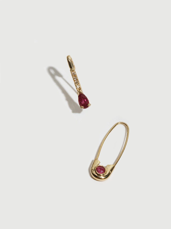 Mini Gemstone Diamond Safety Pin