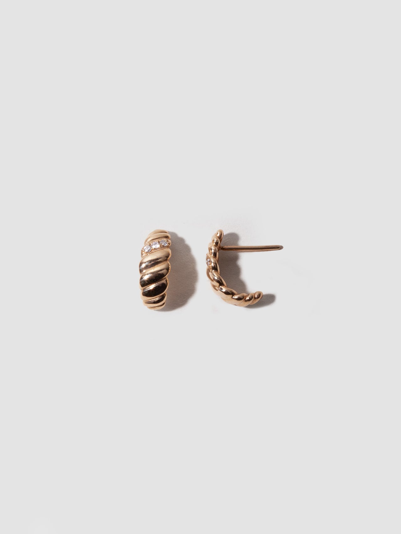 Diamond Rope Crescent Huggies - Archival Collection