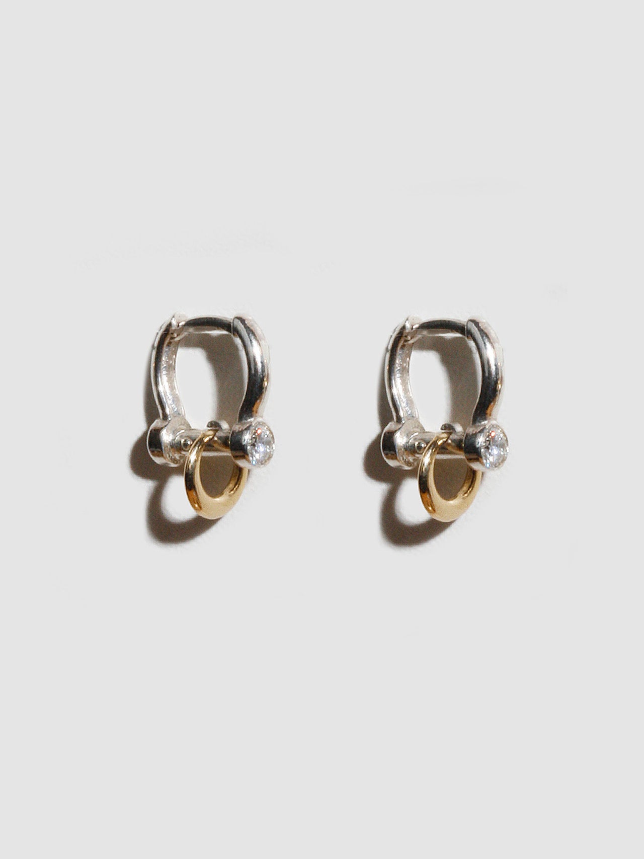 Pierced Duo Gemstone Barbell Huggies