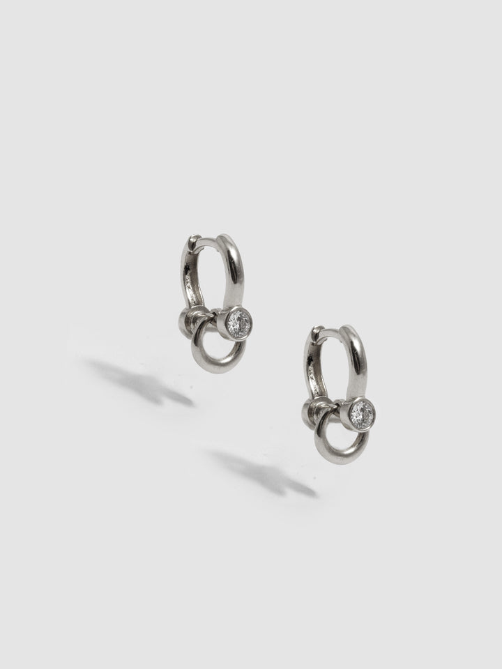 Pierced Duo Gemstone Barbell Huggies