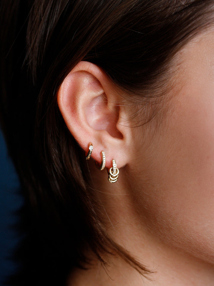CZ Pierced Huggies