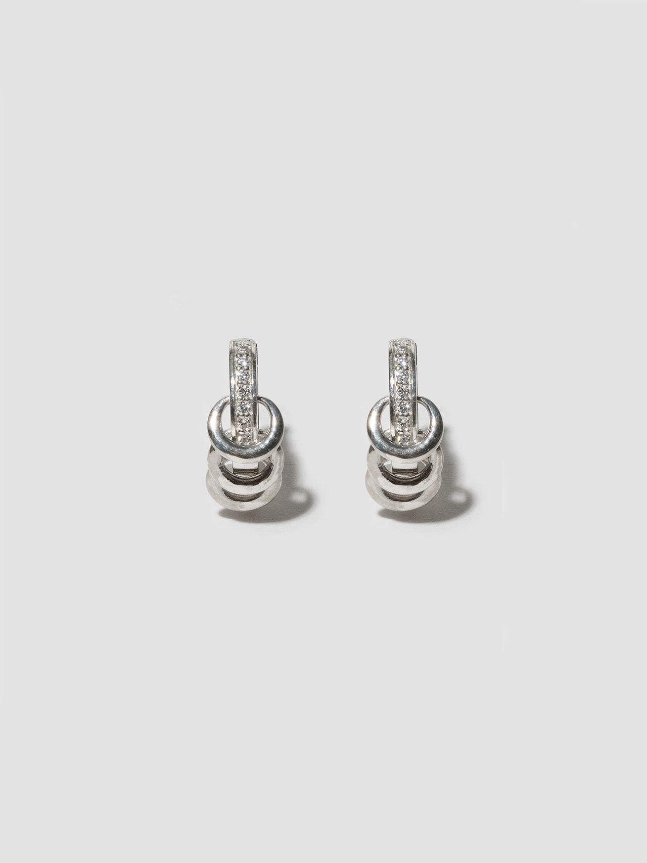 Sterling Silver Diamond Pierced Huggies