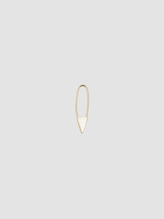 Triangle Safety Pin Earring pictured on light grey background.