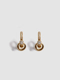 Pierced Duo Gemstone Pave Barbell Huggies