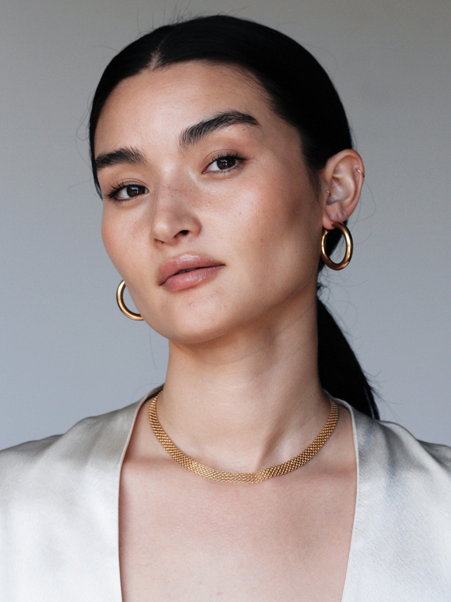 Medium Tru Hoops pictured on model. Light grey background. 