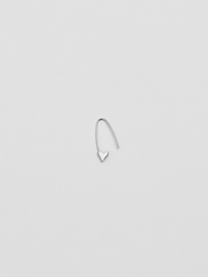 Mini Heart Safety Pin Earring