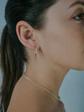 Baguette Safety Pin Earring