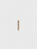 14kt Yellow Gold Solo Diamond Rod Stud Earring pictured on light grey background. Single.