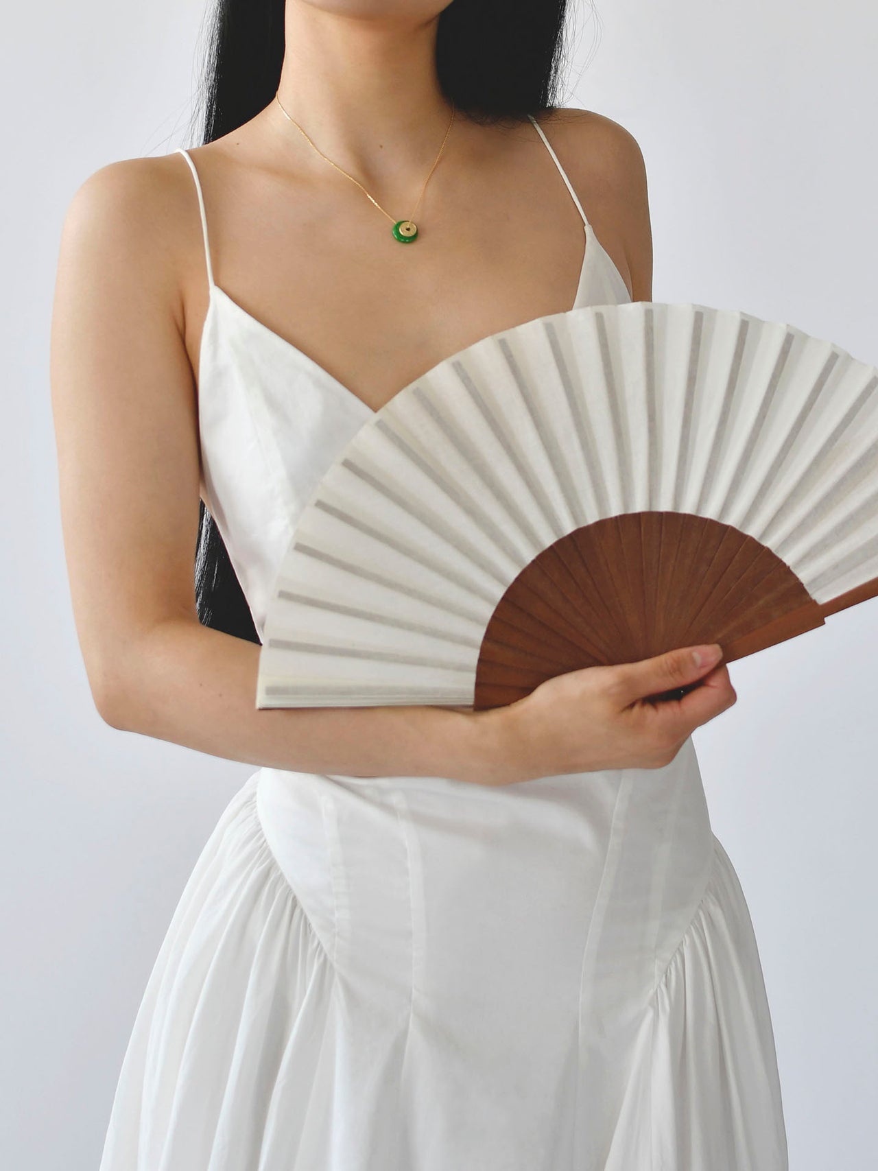 Jade Coin Necklace X Fong Min Liao shot on model