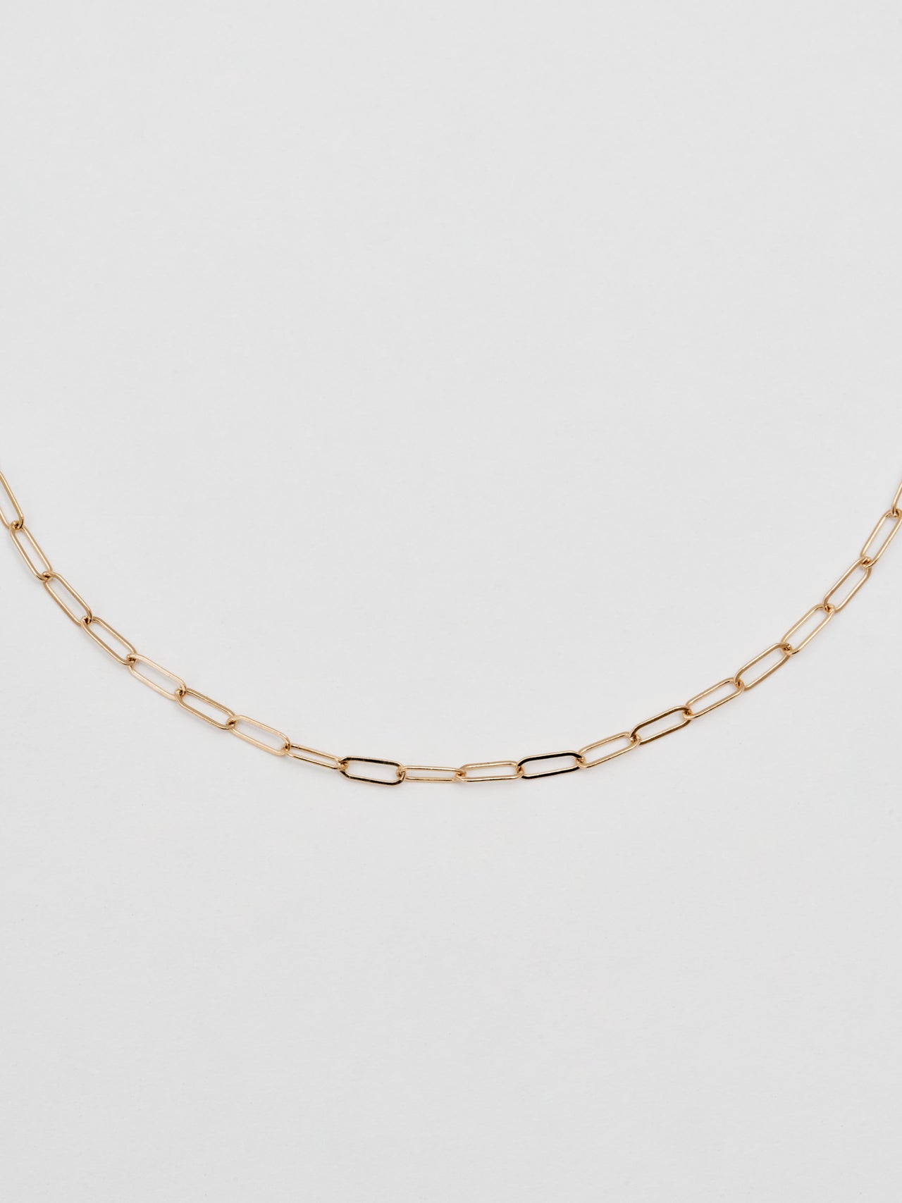 Close up of Chain on Long Link Chain Necklace