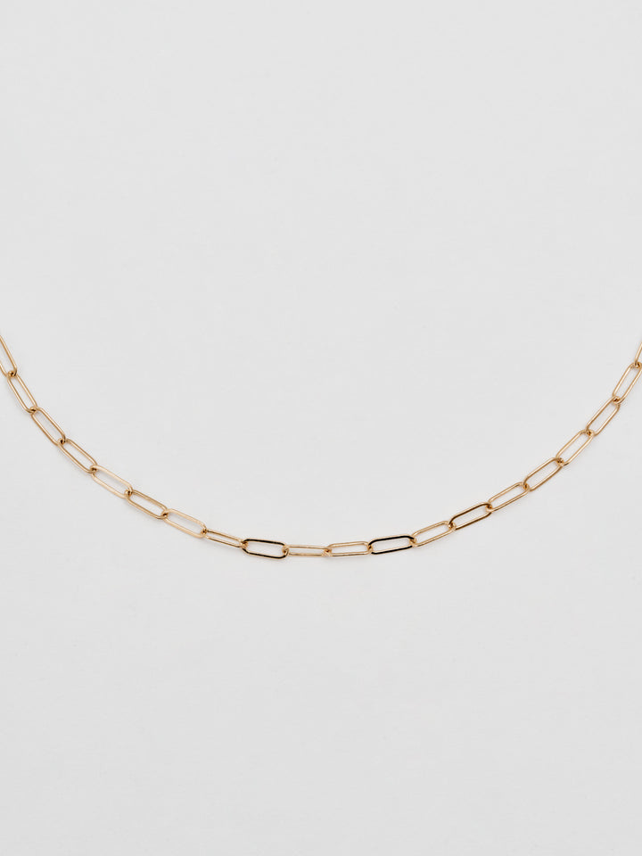 Close up of Chain on Long Link Chain Necklace