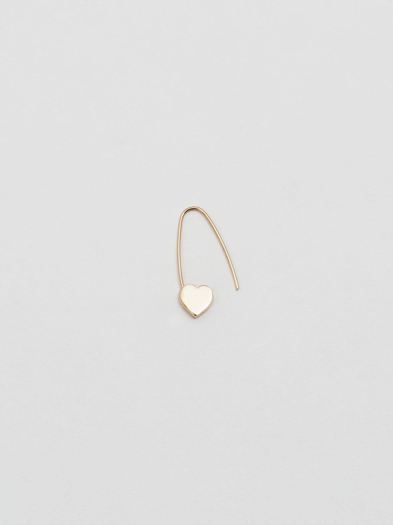 Heart Safety Pin Earring