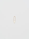 Mini Triangle Safety Pin Earring in Rose Gold, light grey background.