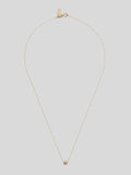Product image of thin yellow gold chain necklace with small gold pot leaf pendant. 