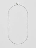 Full View of Sterling Silver Lightweight Long Link Chain pictured on light grey background.