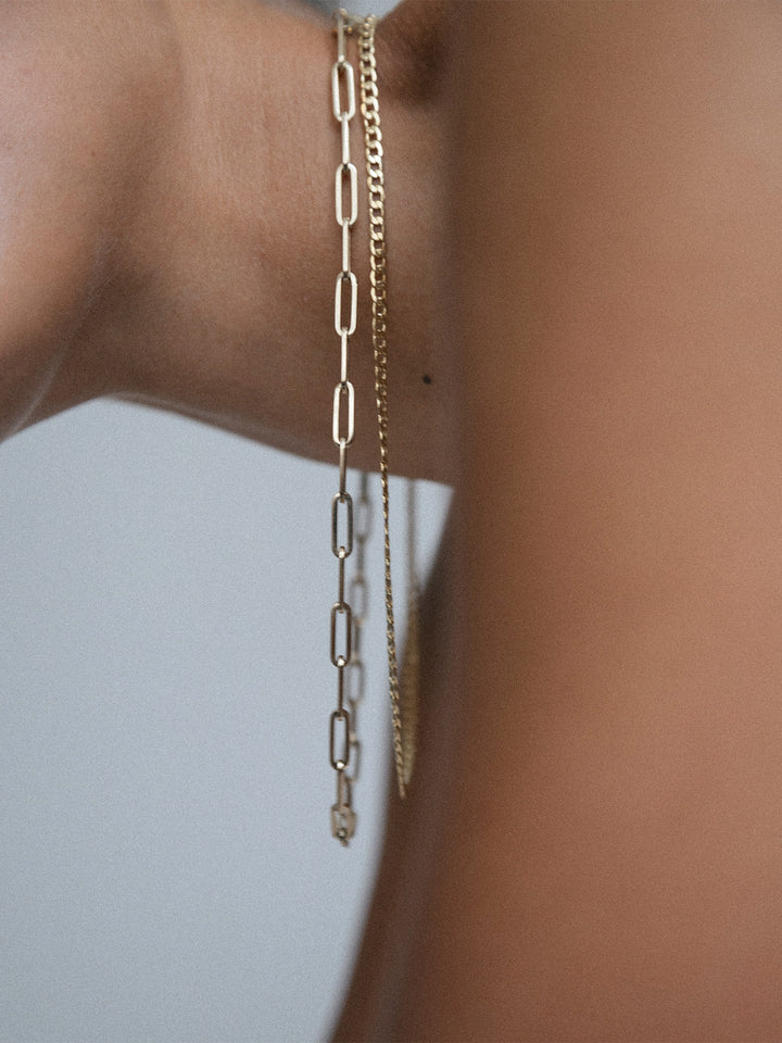 XL Boxy Long Link Chain shot on model