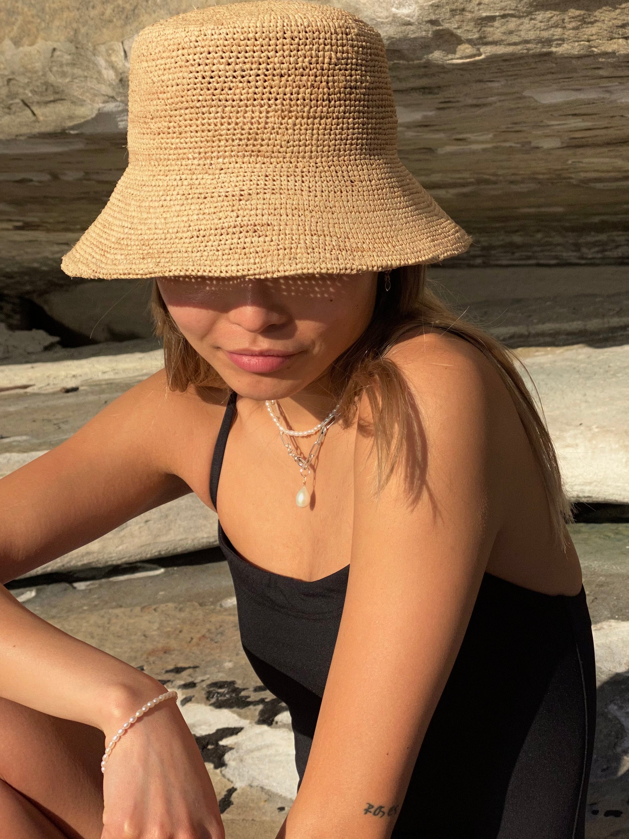 Rice Pearl Choker shot on model